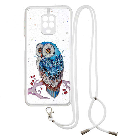 Handyhülle Silikon Hülle Gummi Schutzhülle Flexible Modisch Muster mit Schlüsselband Lanyard Y01X für Xiaomi Redmi Note 9 Pro Max Plusfarbig