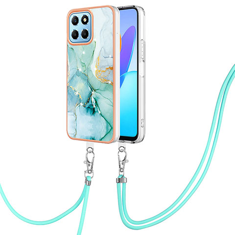 Handyhülle Silikon Hülle Gummi Schutzhülle Flexible Modisch Muster mit Schlüsselband Lanyard Y05B für Huawei Honor 70 Lite 5G Grün