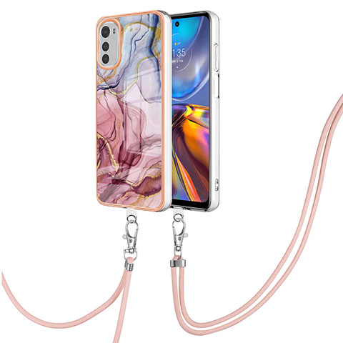 Handyhülle Silikon Hülle Gummi Schutzhülle Flexible Modisch Muster mit Schlüsselband Lanyard Y07B für Motorola Moto E32s Plusfarbig