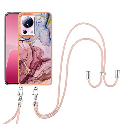 Handyhülle Silikon Hülle Gummi Schutzhülle Flexible Modisch Muster mit Schlüsselband Lanyard YB7 für Xiaomi Civi 2 5G Plusfarbig