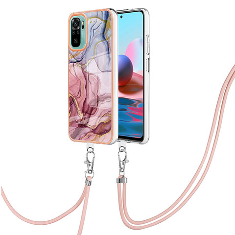 Handyhülle Silikon Hülle Gummi Schutzhülle Flexible Modisch Muster mit Schlüsselband Lanyard YB7 für Xiaomi Poco M5S Plusfarbig