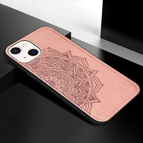 Handyhülle Silikon Hülle Gummi Schutzhülle Flexible Modisch Muster S05 für Apple iPhone 14 Rosegold