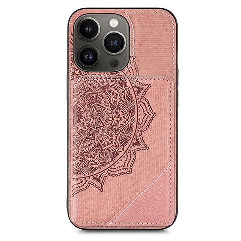 Handyhülle Silikon Hülle Gummi Schutzhülle Flexible Modisch Muster S06 für Apple iPhone 14 Pro Rosegold