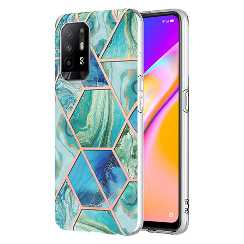 Handyhülle Silikon Hülle Gummi Schutzhülle Flexible Modisch Muster Y01B für Oppo F19 Pro+ Plus 5G Grün