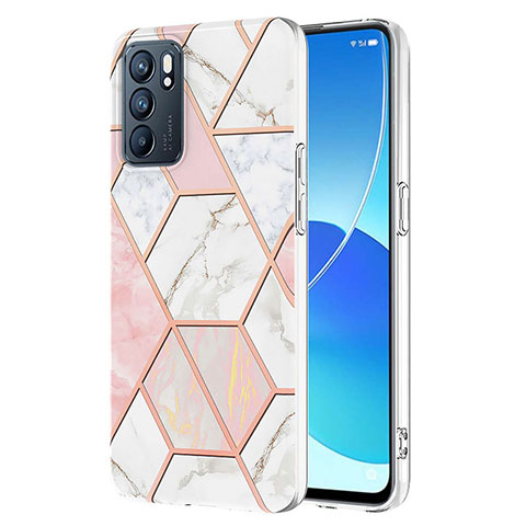 Handyhülle Silikon Hülle Gummi Schutzhülle Flexible Modisch Muster Y01B für Oppo Reno6 5G Rosa