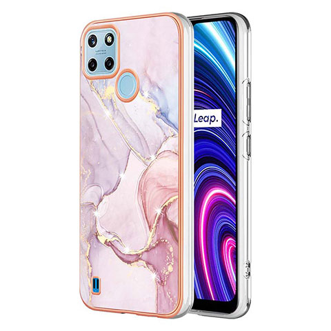 Handyhülle Silikon Hülle Gummi Schutzhülle Flexible Modisch Muster Y01B für Realme C21Y Rosa