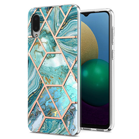 Handyhülle Silikon Hülle Gummi Schutzhülle Flexible Modisch Muster Y01B für Samsung Galaxy A02 Grün