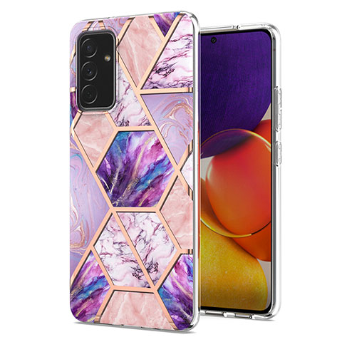 Handyhülle Silikon Hülle Gummi Schutzhülle Flexible Modisch Muster Y01B für Samsung Galaxy A24 4G Helles Lila