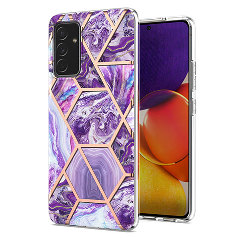 Handyhülle Silikon Hülle Gummi Schutzhülle Flexible Modisch Muster Y01B für Samsung Galaxy A24 4G Violett