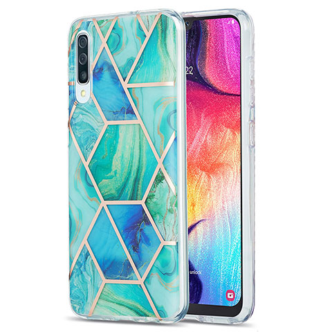 Handyhülle Silikon Hülle Gummi Schutzhülle Flexible Modisch Muster Y01B für Samsung Galaxy A30S Grün