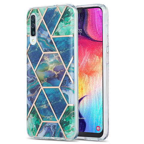 Handyhülle Silikon Hülle Gummi Schutzhülle Flexible Modisch Muster Y01B für Samsung Galaxy A30S Nachtgrün