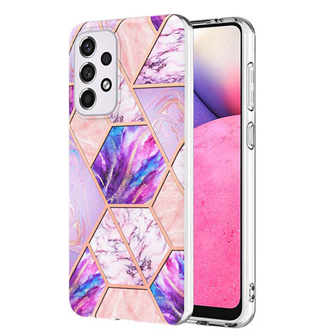 Handyhülle Silikon Hülle Gummi Schutzhülle Flexible Modisch Muster Y01B für Samsung Galaxy A33 5G Helles Lila