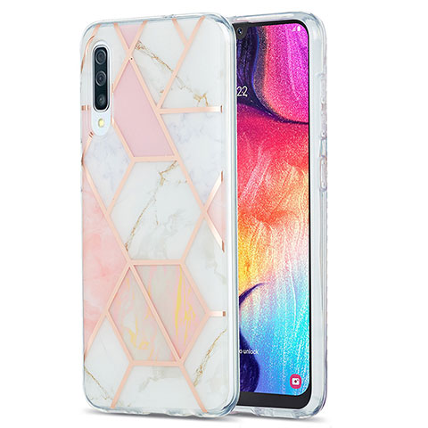 Handyhülle Silikon Hülle Gummi Schutzhülle Flexible Modisch Muster Y01B für Samsung Galaxy A50S Rosa