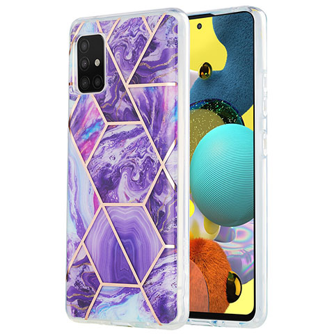 Handyhülle Silikon Hülle Gummi Schutzhülle Flexible Modisch Muster Y01B für Samsung Galaxy A51 4G Violett