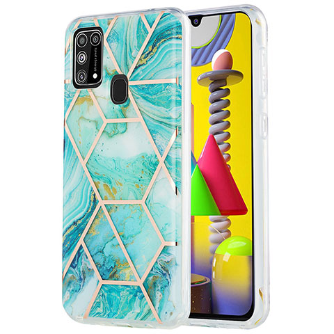 Handyhülle Silikon Hülle Gummi Schutzhülle Flexible Modisch Muster Y01B für Samsung Galaxy M31 Prime Edition Minzgrün