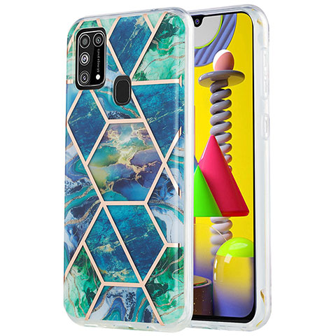 Handyhülle Silikon Hülle Gummi Schutzhülle Flexible Modisch Muster Y01B für Samsung Galaxy M31 Prime Edition Nachtgrün