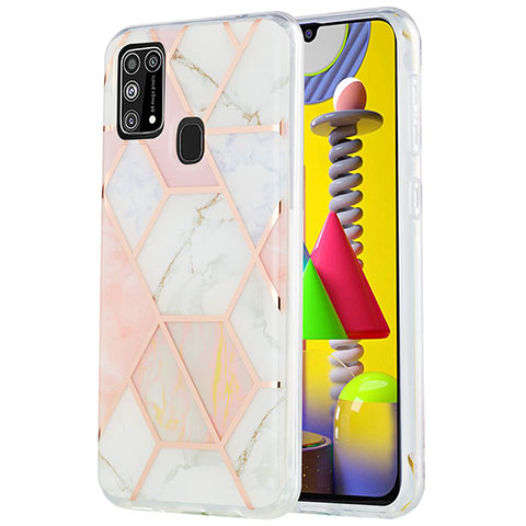 Handyhülle Silikon Hülle Gummi Schutzhülle Flexible Modisch Muster Y01B für Samsung Galaxy M31 Prime Edition Rosa