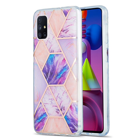 Handyhülle Silikon Hülle Gummi Schutzhülle Flexible Modisch Muster Y01B für Samsung Galaxy M51 Helles Lila