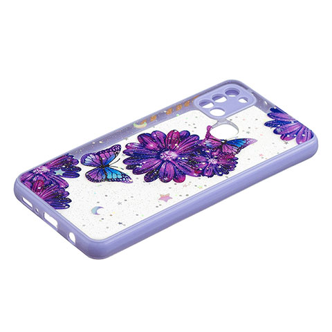 Handyhülle Silikon Hülle Gummi Schutzhülle Flexible Modisch Muster Y01X für Samsung Galaxy A21s Violett
