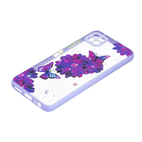 Handyhülle Silikon Hülle Gummi Schutzhülle Flexible Modisch Muster Y01X für Samsung Galaxy A22 5G Violett