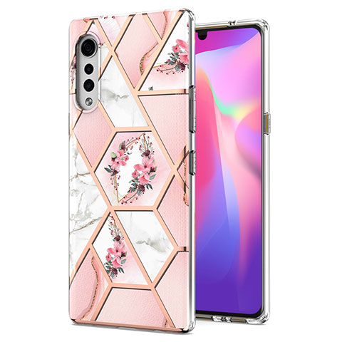 Handyhülle Silikon Hülle Gummi Schutzhülle Flexible Modisch Muster Y02B für LG Velvet 4G Rosa