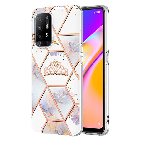 Handyhülle Silikon Hülle Gummi Schutzhülle Flexible Modisch Muster Y02B für Oppo A94 5G Grau