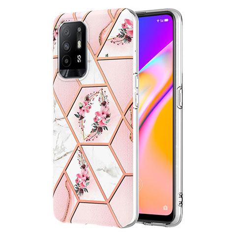 Handyhülle Silikon Hülle Gummi Schutzhülle Flexible Modisch Muster Y02B für Oppo A95 5G Rosa