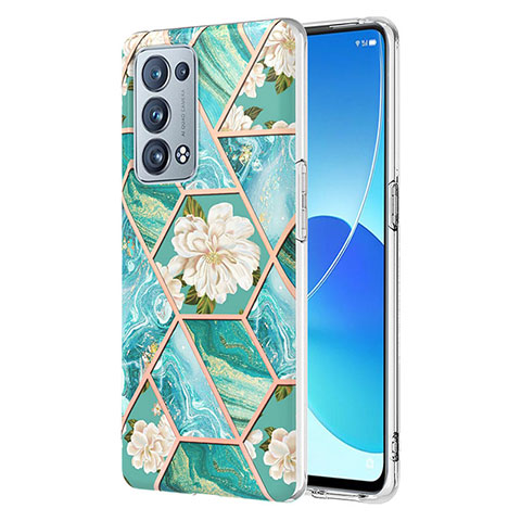 Handyhülle Silikon Hülle Gummi Schutzhülle Flexible Modisch Muster Y02B für Oppo Reno6 Pro 5G Grün