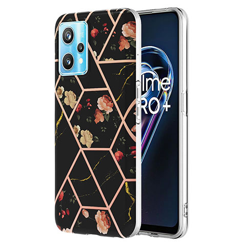 Handyhülle Silikon Hülle Gummi Schutzhülle Flexible Modisch Muster Y02B für Realme 9 Pro+ Plus 5G Schwarz