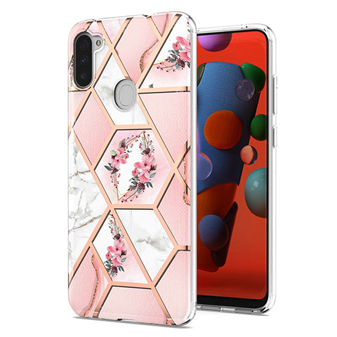 Handyhülle Silikon Hülle Gummi Schutzhülle Flexible Modisch Muster Y02B für Samsung Galaxy A11 Rosa