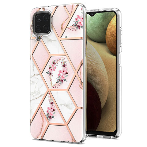 Handyhülle Silikon Hülle Gummi Schutzhülle Flexible Modisch Muster Y02B für Samsung Galaxy A12 Nacho Rosa