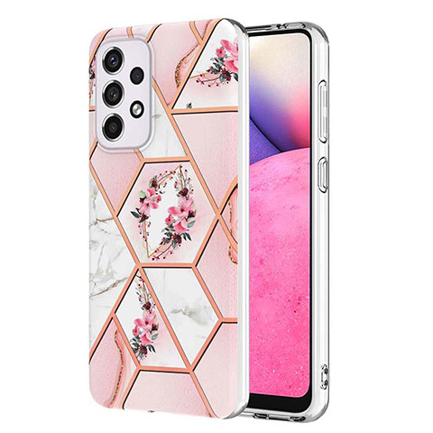 Handyhülle Silikon Hülle Gummi Schutzhülle Flexible Modisch Muster Y02B für Samsung Galaxy A33 5G Rosa