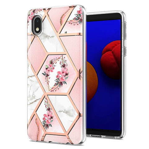 Handyhülle Silikon Hülle Gummi Schutzhülle Flexible Modisch Muster Y02B für Samsung Galaxy M01 Core Rosa