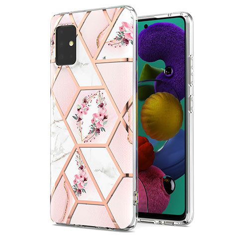 Handyhülle Silikon Hülle Gummi Schutzhülle Flexible Modisch Muster Y02B für Samsung Galaxy M40S Rosa