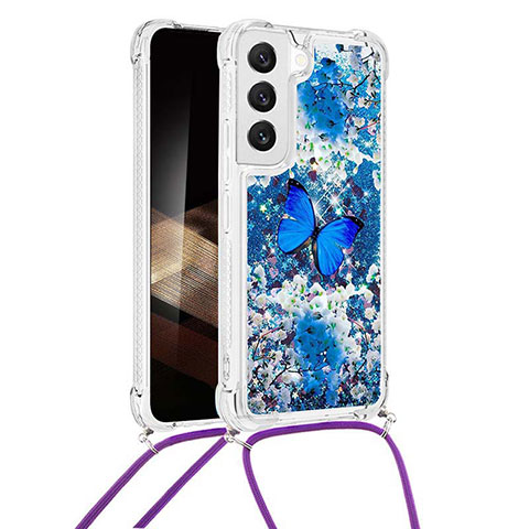 Handyhülle Silikon Hülle Gummi Schutzhülle Flexible Modisch Muster Y02B für Samsung Galaxy S24 5G Blau