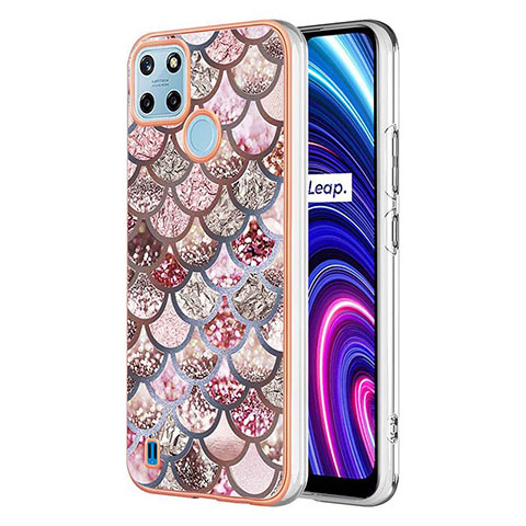 Handyhülle Silikon Hülle Gummi Schutzhülle Flexible Modisch Muster Y03B für Realme C25Y Braun