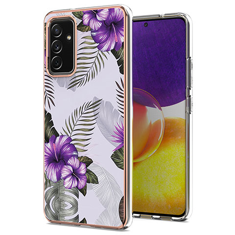 Handyhülle Silikon Hülle Gummi Schutzhülle Flexible Modisch Muster Y03B für Samsung Galaxy A24 4G Violett