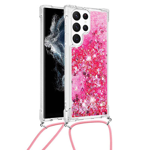 Handyhülle Silikon Hülle Gummi Schutzhülle Flexible Modisch Muster Y03B für Samsung Galaxy S23 Ultra 5G Pink