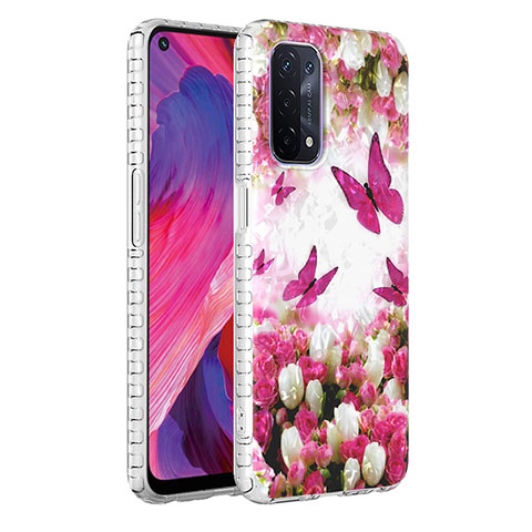 Handyhülle Silikon Hülle Gummi Schutzhülle Flexible Modisch Muster Y04B für Oppo A93 5G Rot