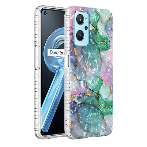 Handyhülle Silikon Hülle Gummi Schutzhülle Flexible Modisch Muster Y04B für Oppo A96 4G Grün