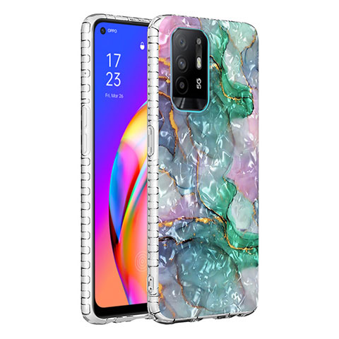 Handyhülle Silikon Hülle Gummi Schutzhülle Flexible Modisch Muster Y04B für Oppo Reno5 F Nachtgrün