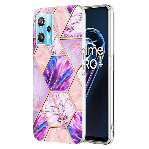 Handyhülle Silikon Hülle Gummi Schutzhülle Flexible Modisch Muster Y04B für Realme 9 Pro 5G Helles Lila