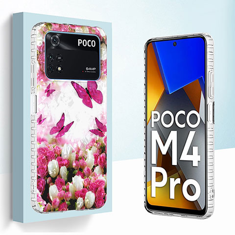 Handyhülle Silikon Hülle Gummi Schutzhülle Flexible Modisch Muster Y04B für Xiaomi Poco M4 Pro 4G Rot