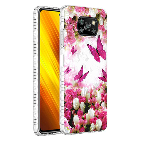 Handyhülle Silikon Hülle Gummi Schutzhülle Flexible Modisch Muster Y04B für Xiaomi Poco X3 Pro Rot