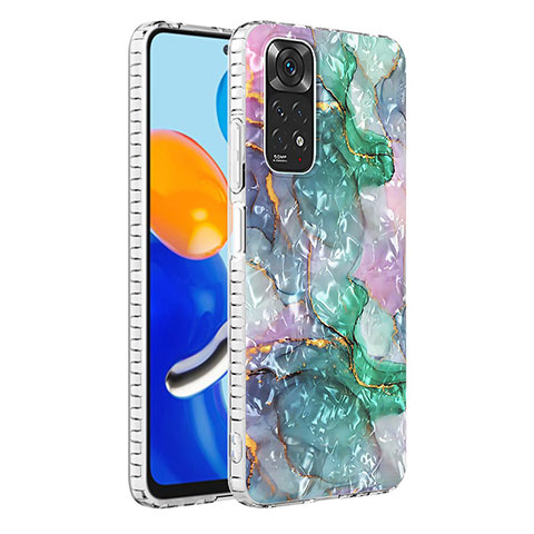 Handyhülle Silikon Hülle Gummi Schutzhülle Flexible Modisch Muster Y04B für Xiaomi Redmi Note 11S 4G Nachtgrün