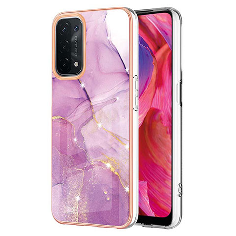 Handyhülle Silikon Hülle Gummi Schutzhülle Flexible Modisch Muster Y05B für Oppo A74 5G Helles Lila