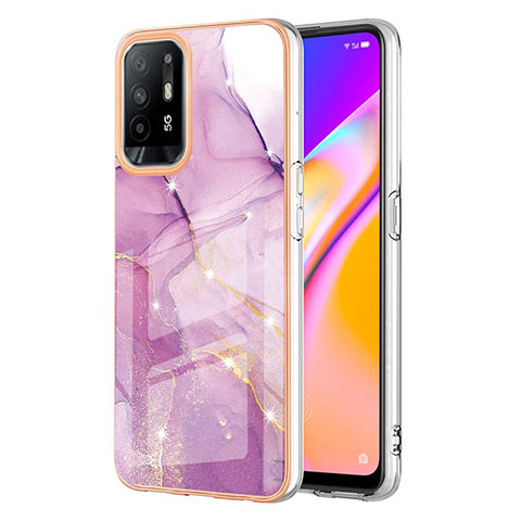 Handyhülle Silikon Hülle Gummi Schutzhülle Flexible Modisch Muster Y05B für Oppo A94 5G Helles Lila