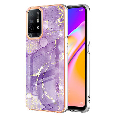 Handyhülle Silikon Hülle Gummi Schutzhülle Flexible Modisch Muster Y05B für Oppo F19 Pro+ Plus 5G Violett