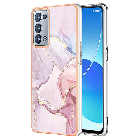 Handyhülle Silikon Hülle Gummi Schutzhülle Flexible Modisch Muster Y05B für Oppo Reno6 Pro 5G Rosa