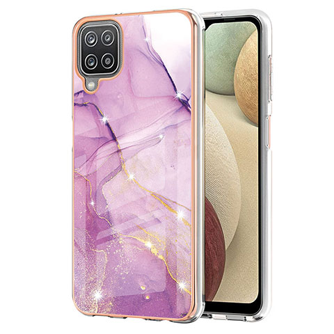 Handyhülle Silikon Hülle Gummi Schutzhülle Flexible Modisch Muster Y05B für Samsung Galaxy M12 Helles Lila